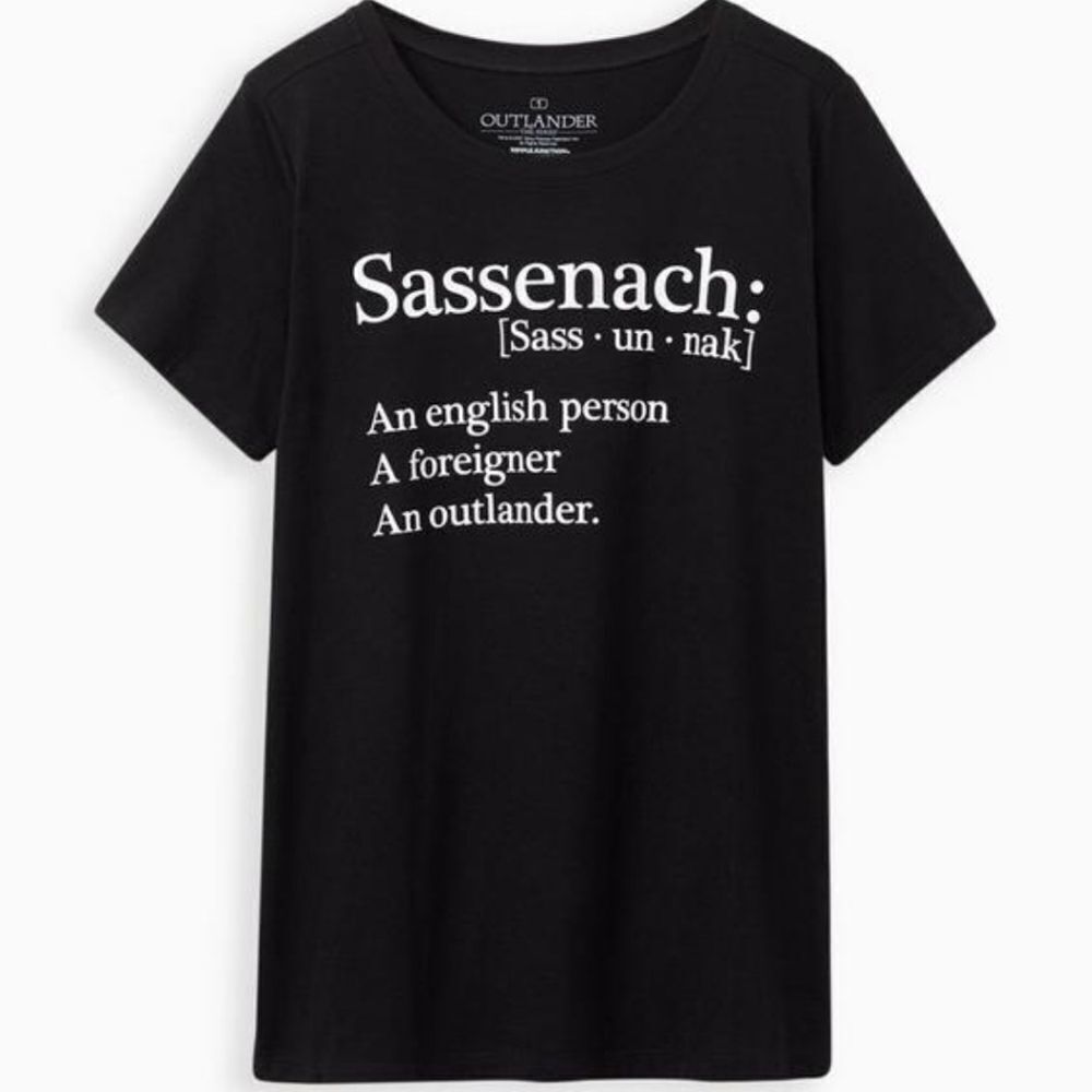 TORRID Outlander Sassenach black short sleeve slim fit crew neck tee shirt 1X